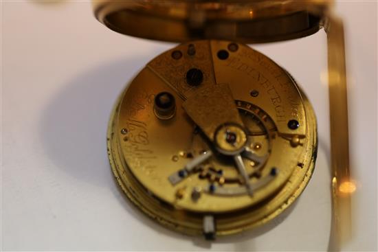 A Victorian 18ct gold keywind open faced pocket watch by E & M Goldston, Edinburgh,